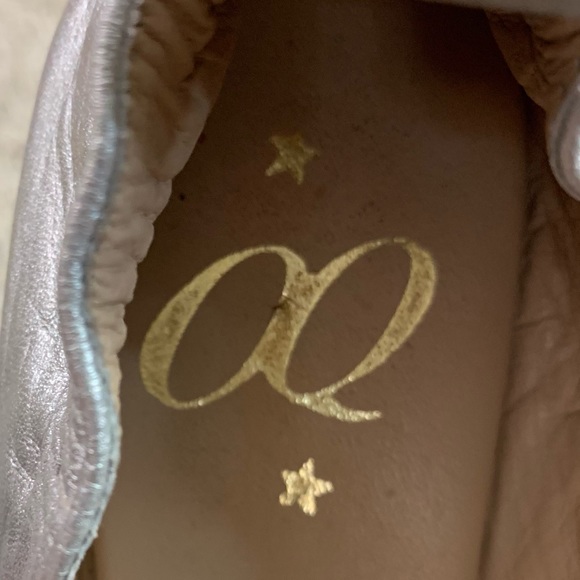 OQ Silver Metallic LEATHER Triple FRINGE Designer FLATS Shoes  37 - Picture 7 of 7